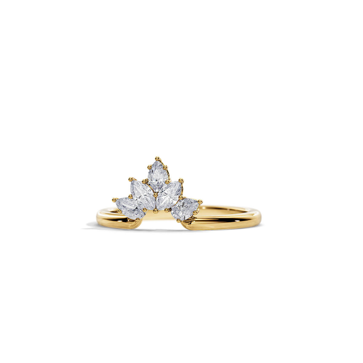 0.55 Carat Diamond Curved Wedding Band Stackable Ring