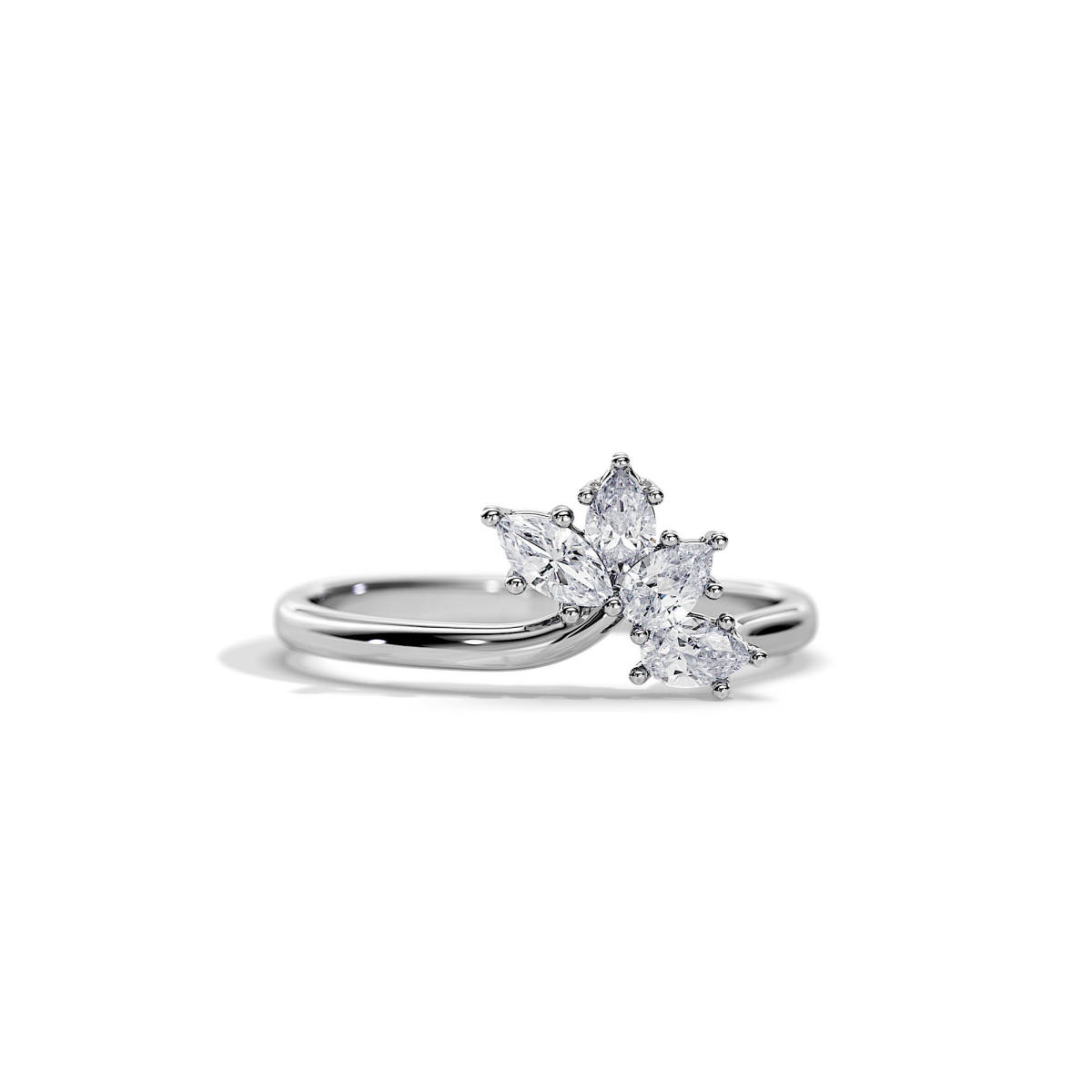 Wedding Band Pear Marquise Diamonds