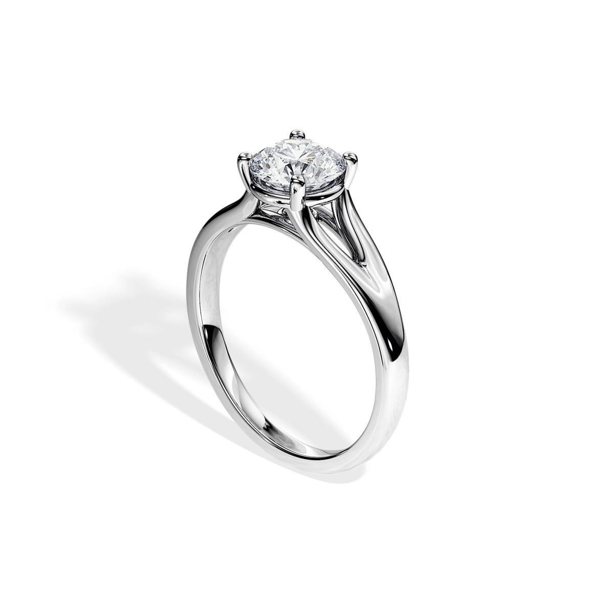 Minimalist Split Shank Diamond Engagement Ring