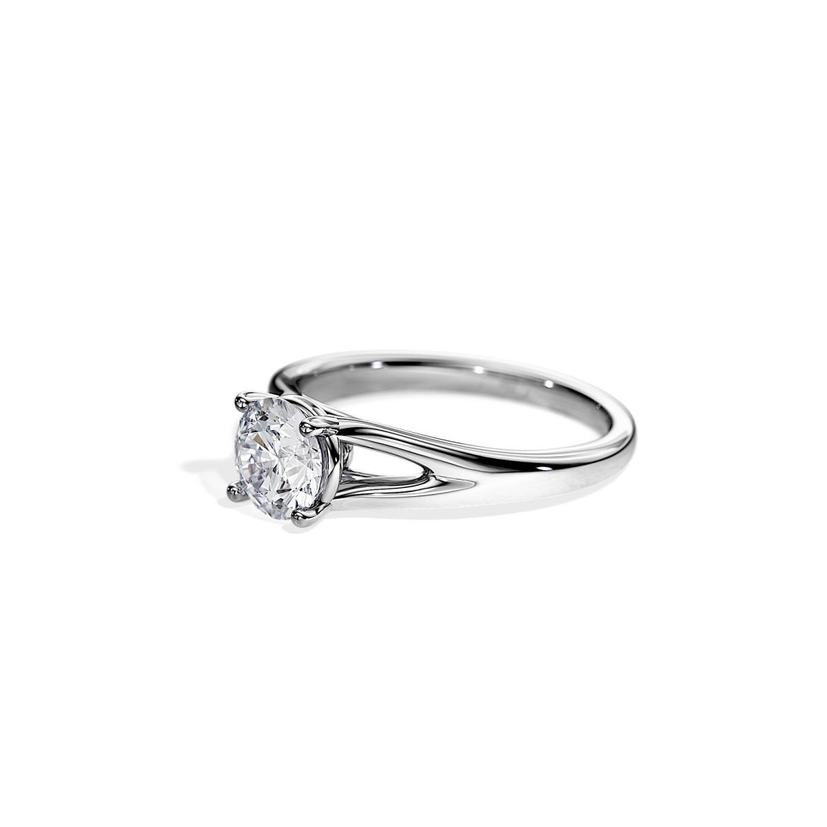 1 Carat Split Shank Lab Grown Diamond Engagement Ring