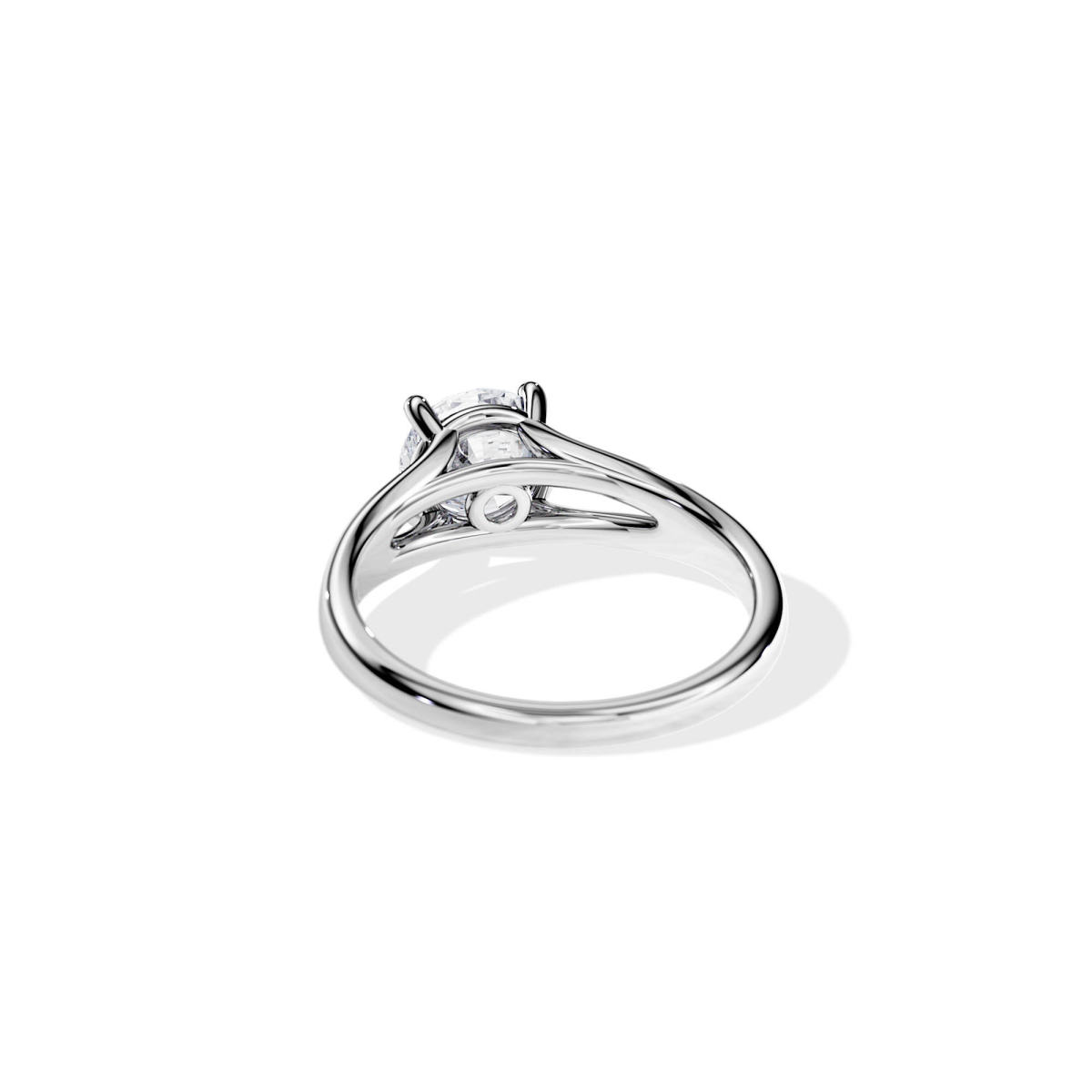 1 Carat Split Shank Lab Grown Diamond Engagement Ring in yellow gold
