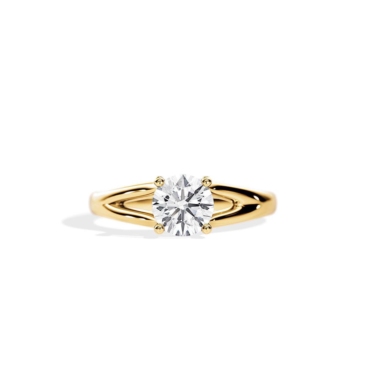 1 Carat Minimalist Split Shank Synthetic Diamond Engagement Ring — lab grown diamond jewellery