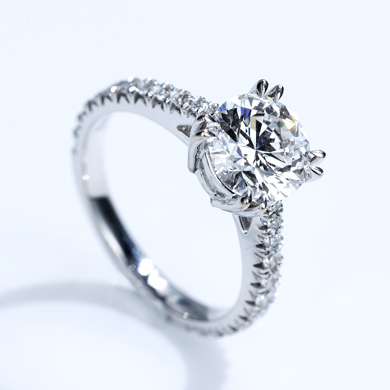 1 Carat Solitaire Synthetic Diamond Engagement Ring in White Gold