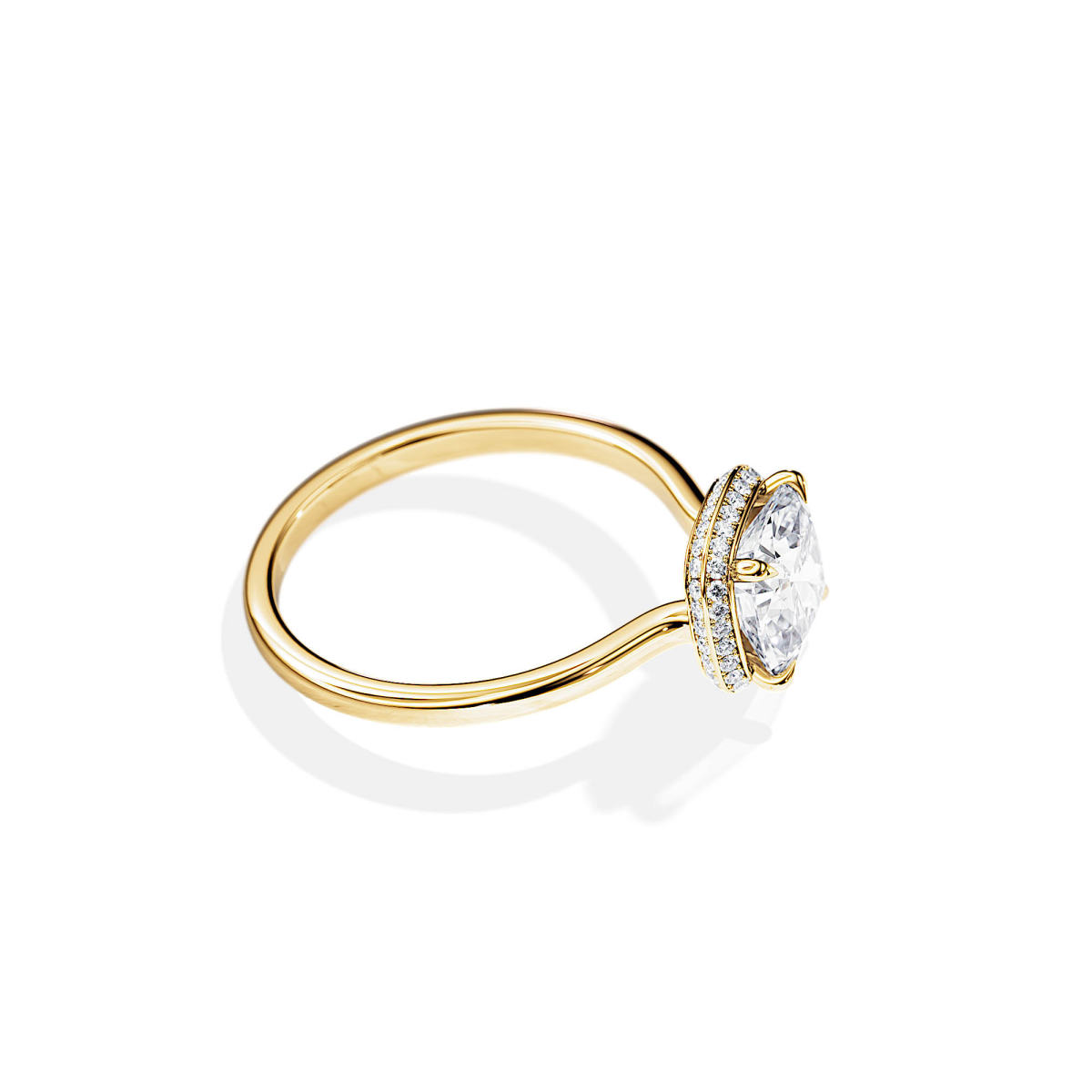 Cushion Cut Halo Lab Diamond Engagement Ring