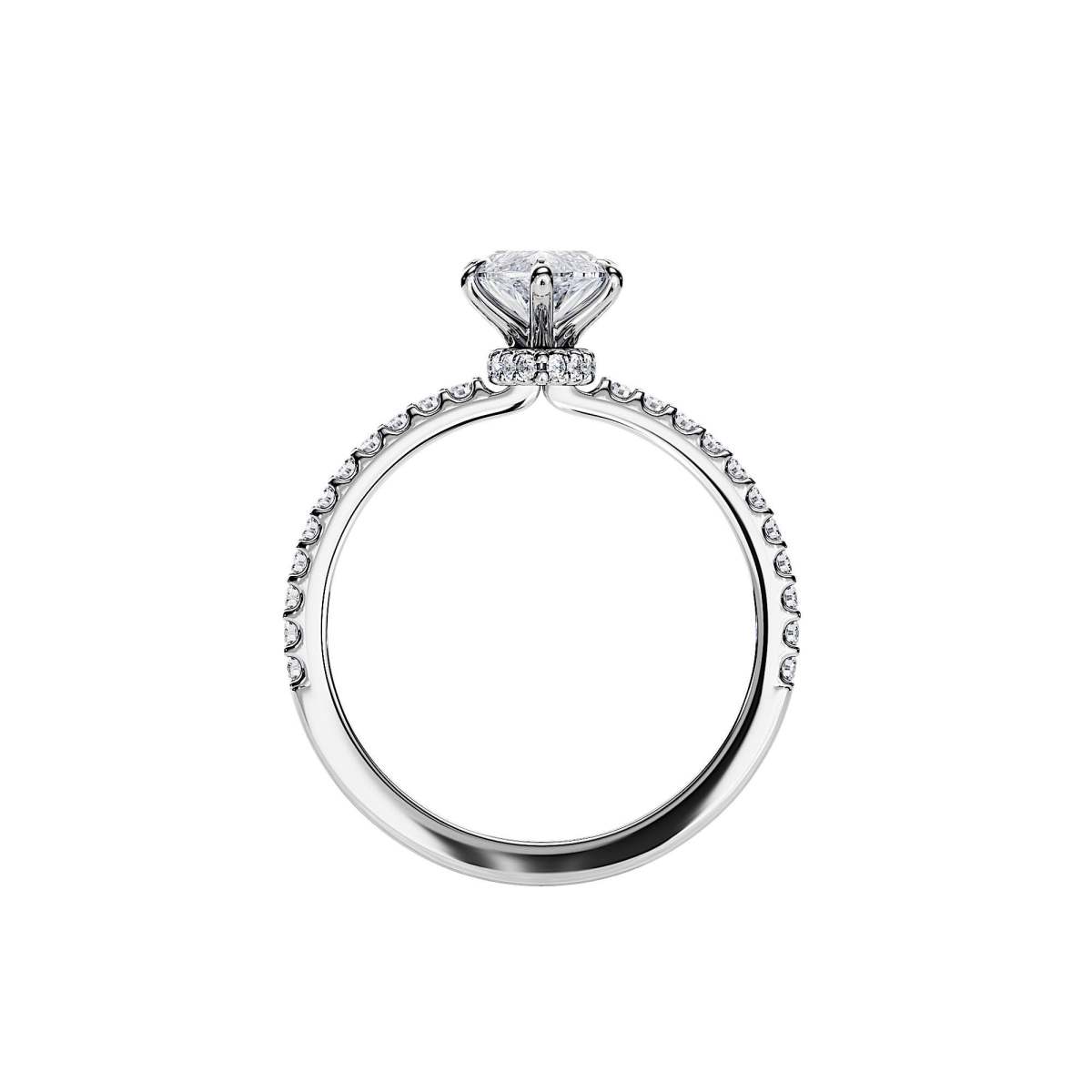 side view of Marquise Solitaire Lab Diamond Engagement Ring