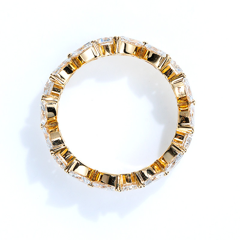Delicate Romantic All-around Floral Cultivated Diamond Ring in 18K Yellow Gold top view
