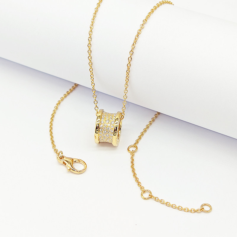 Double Bezel Full Pave Barrel Rolling Ring Lab Diamond Pendant Necklace on rolling paper