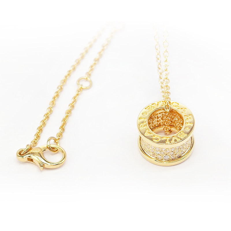 Double Bezel Full Pave Barrel Rolling Ring Lab Diamond Pendant details view