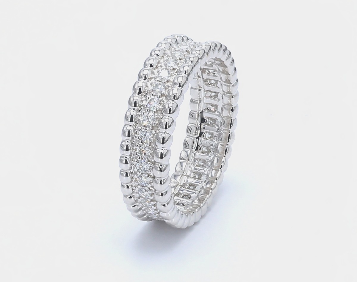 Sparkling Full Eternity Pave Rounded Edge Lab Grown Diamond Wedding Ring