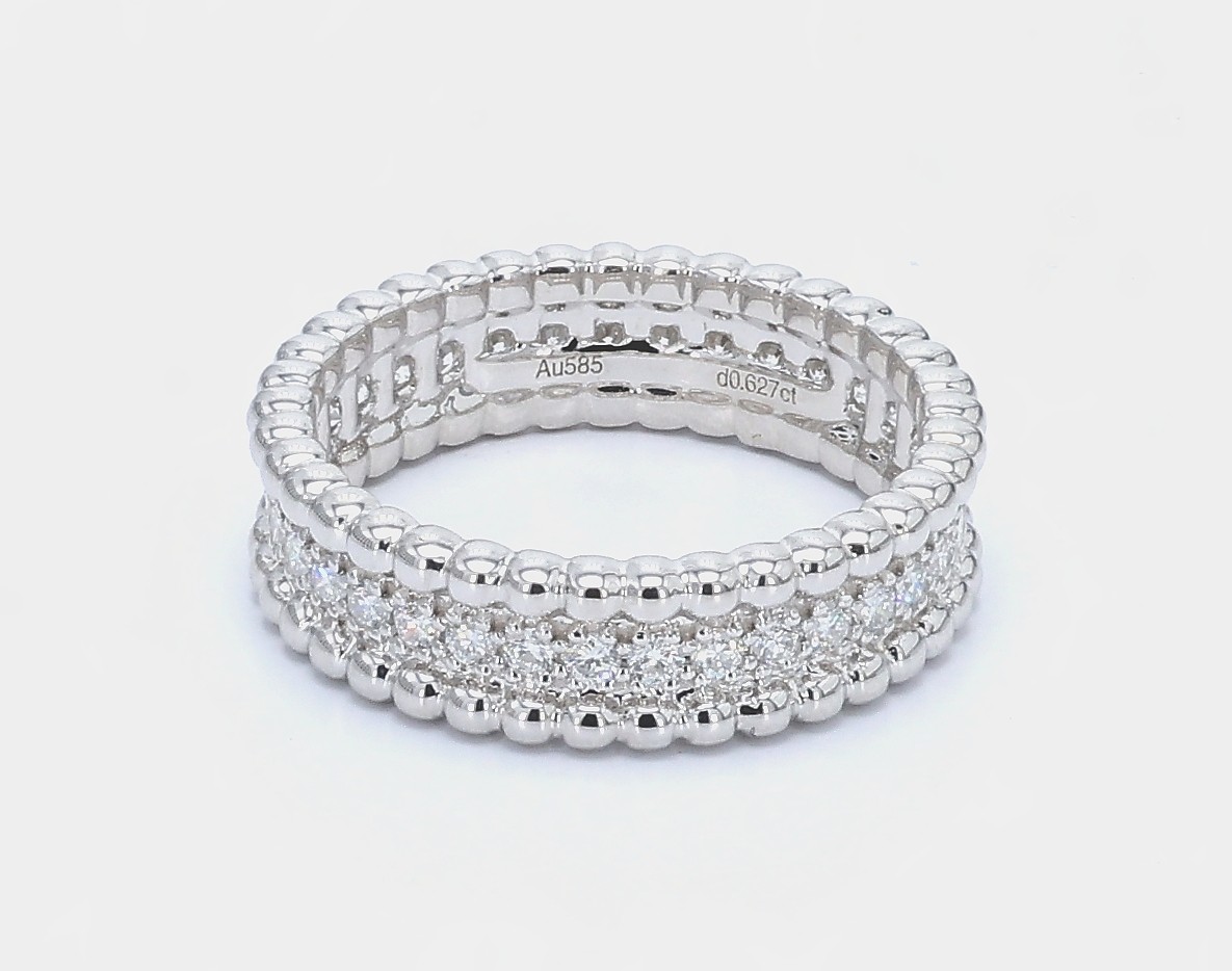 Sparkling Full Eternity Pave Rounded Edge Lab Grown Diamond Wedding Ring Comfort Fit