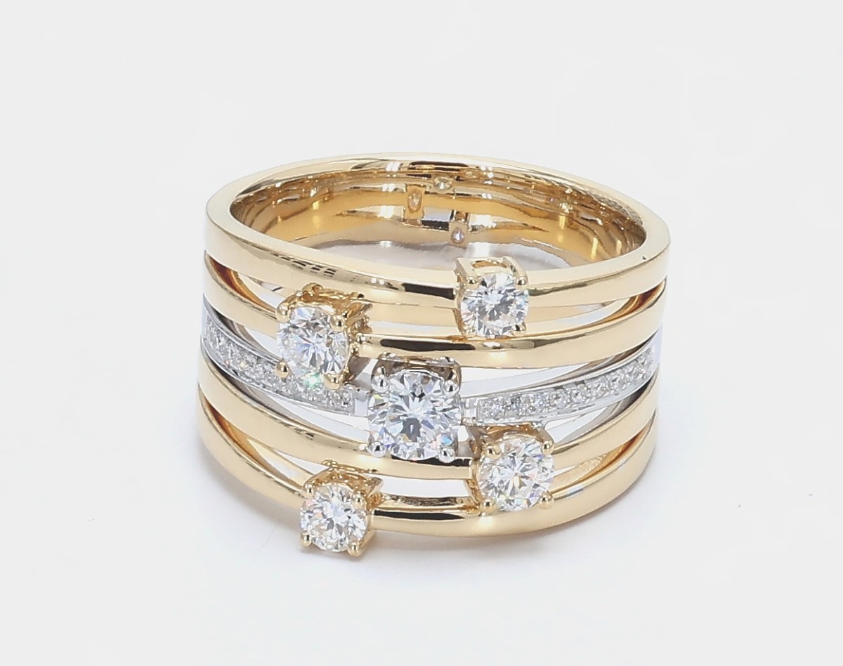 18k White Gold Diamond Ring Au750 Ring Jewelry with Lab Diamonds