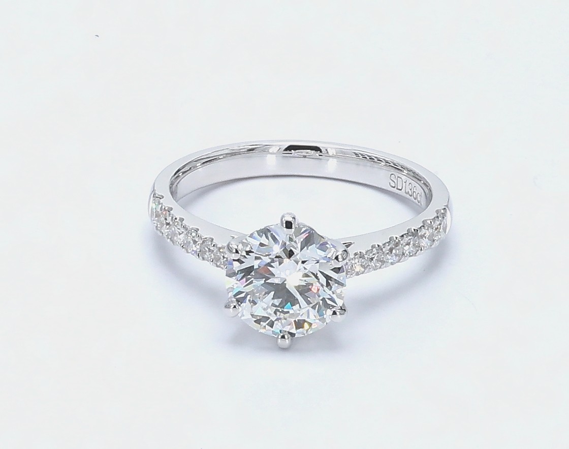 1.36 ct. Classic Eternity Solitaire Round Cultivated Diamond Engagement Ring