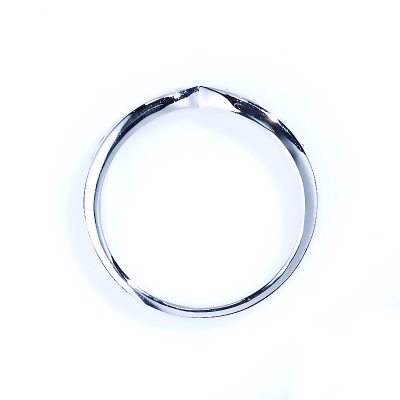 Curved Half Pave Cultivated Diamond Wedding Ring