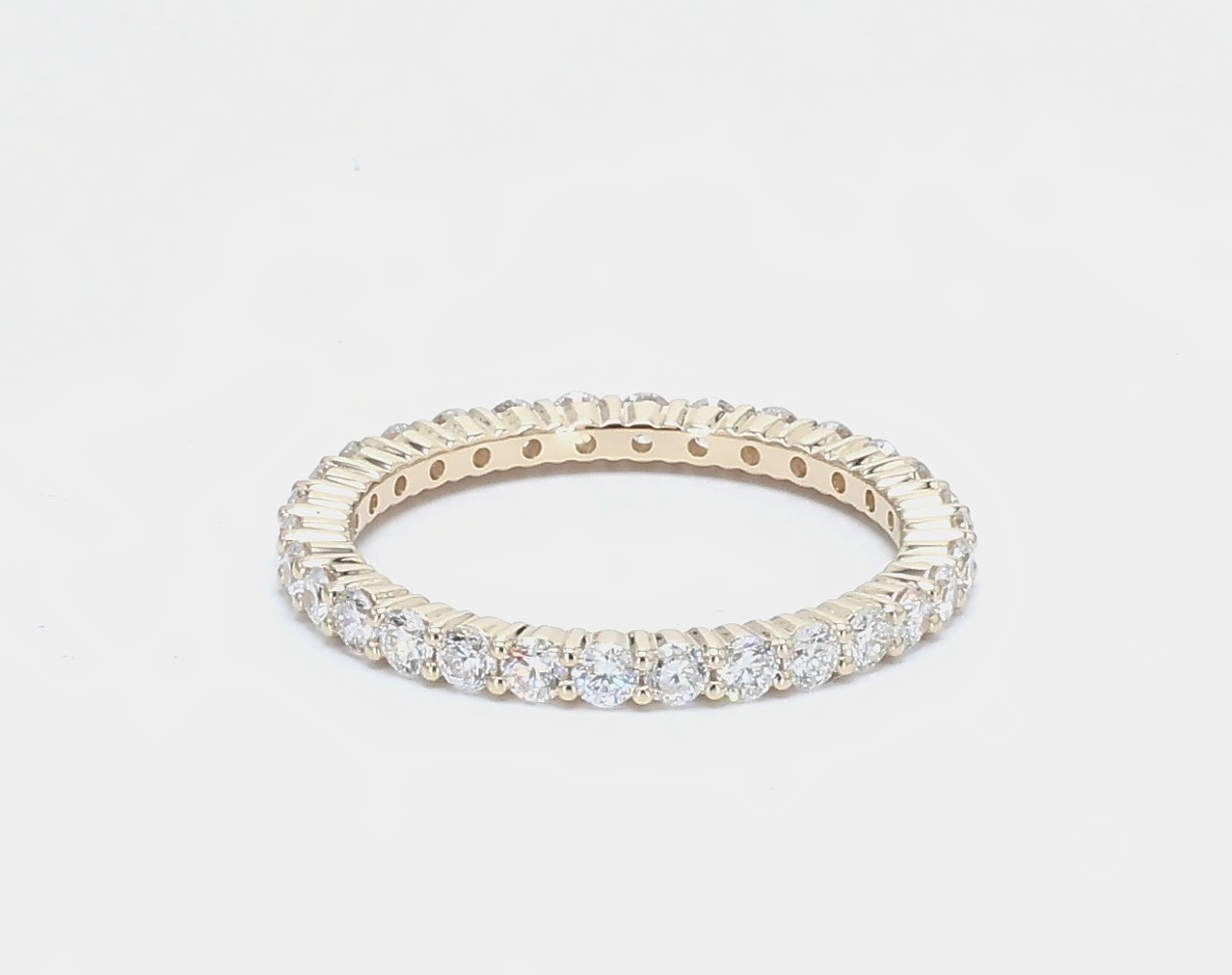Continuous Pave Petite Round Accents Lab Diamonds Eternity Wedding Ring