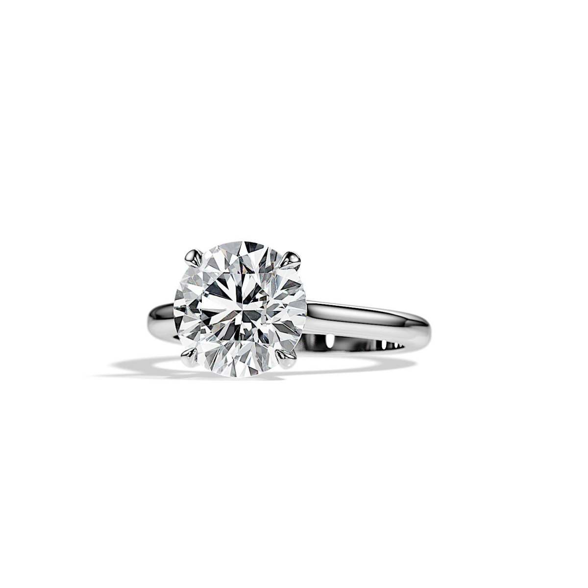 18K white gold Classic Eternity Solitaire Lab Cultured Diamond Engagement Ring