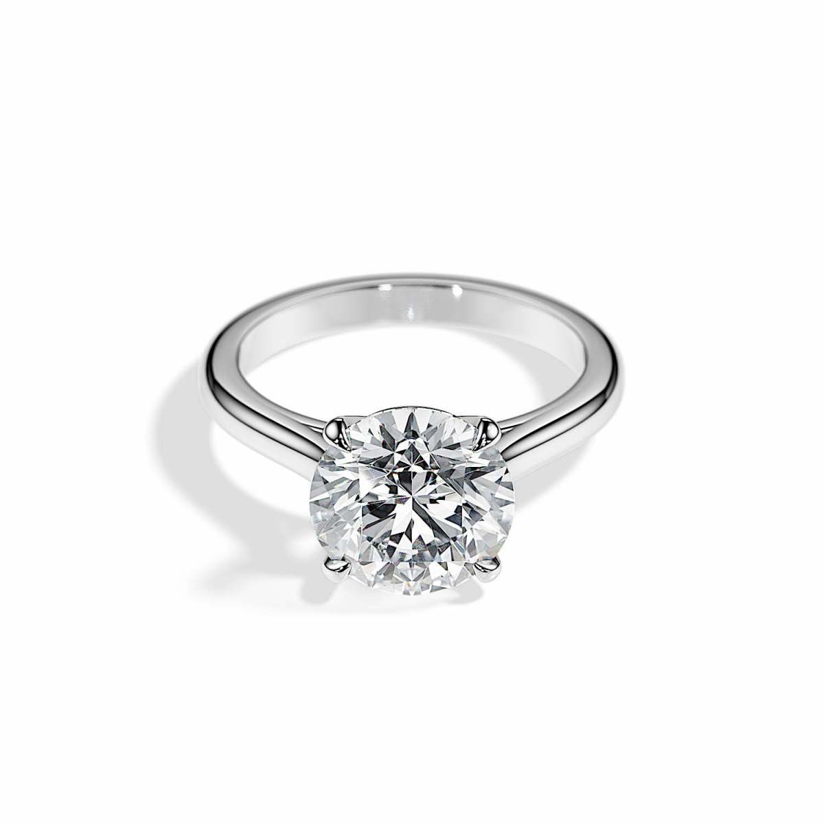 3 Carat Classic Eternity Solitaire Lab Cultured Diamond Engagement Ring front view