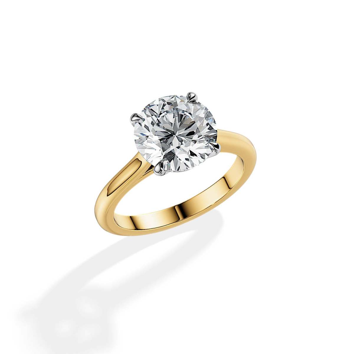 18k yellow gold Classic Eternity Solitaire Lab Cultured Diamond Engagement Ring