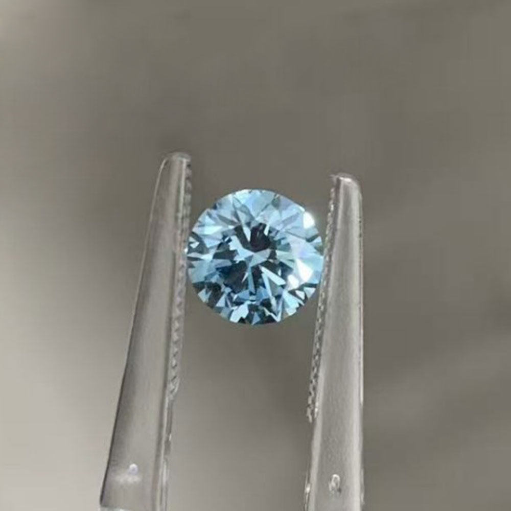 fancy color blue round lab diamond