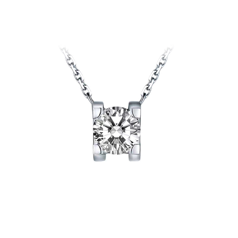 Solitaire 4 Prong Bull Head Setting Open Gallery Diamond Ring in White Gold