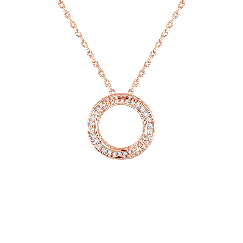 Hollow Circle Pavé Lab Grown Diamond Pendant