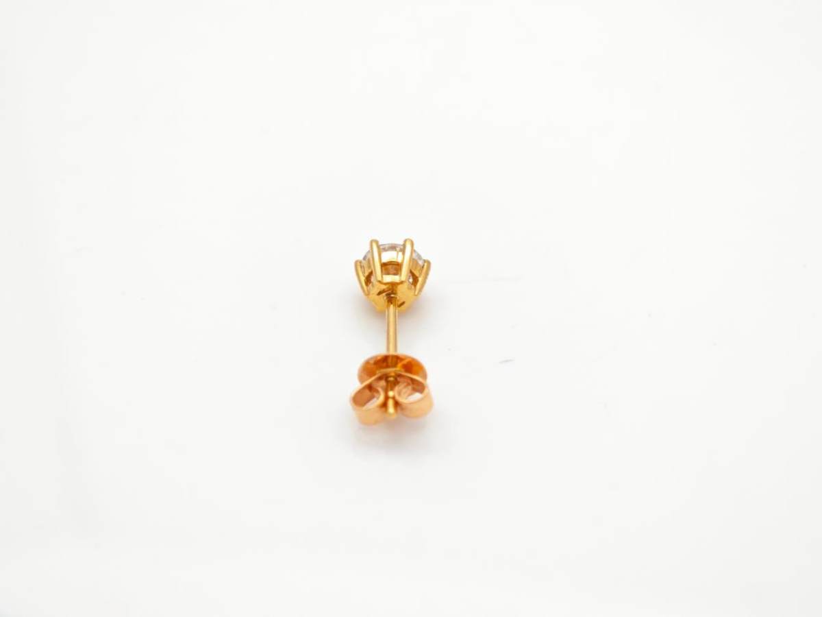 Classic Six-Prong Round Man Made Diamond Mini Solitaire Stud Earring upside view