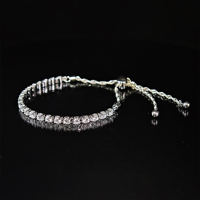 Bullhead Linear Setting Round Lab Created Diamond Bracelet