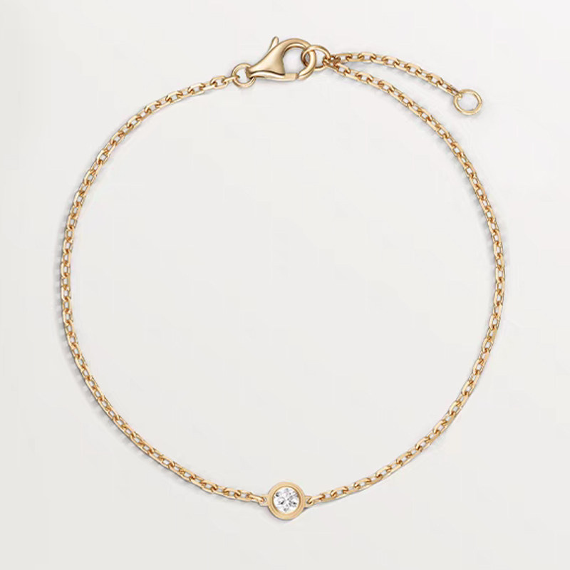 Single Bubble Bezel Round Cultivated Diamond Bracelet
