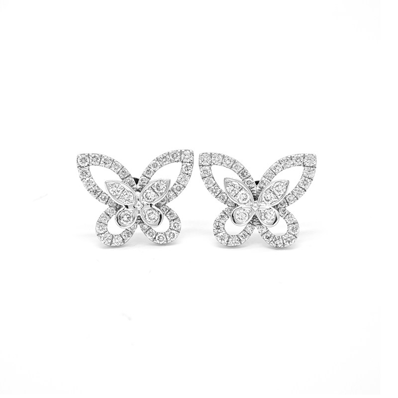 Delicate Open Wing Butterfly Pavé Lab Grown Diamond Earrings