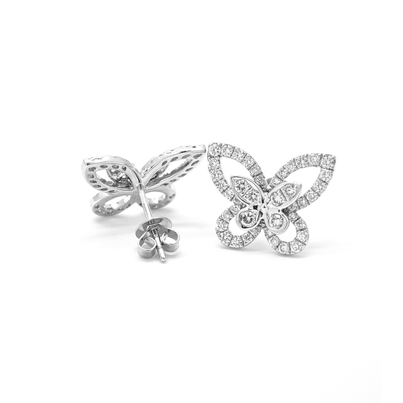 Open Wing Butterfly Lab Grown Diamond Stud