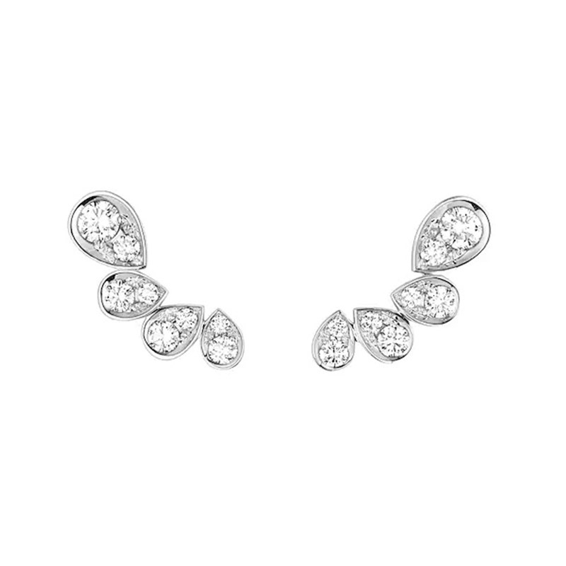 Cascading Pear Cut Bezel Lab Grown Diamond Crawler Earrings