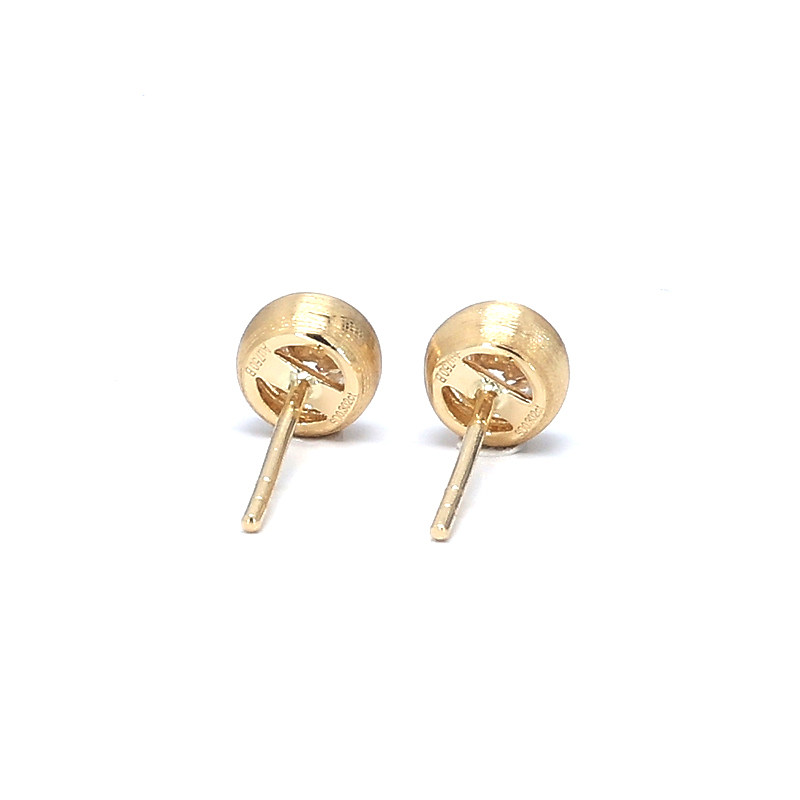 Bubble Bezel Set Solitaire Round Cut Ethical Lab Diamond Stud bottom view