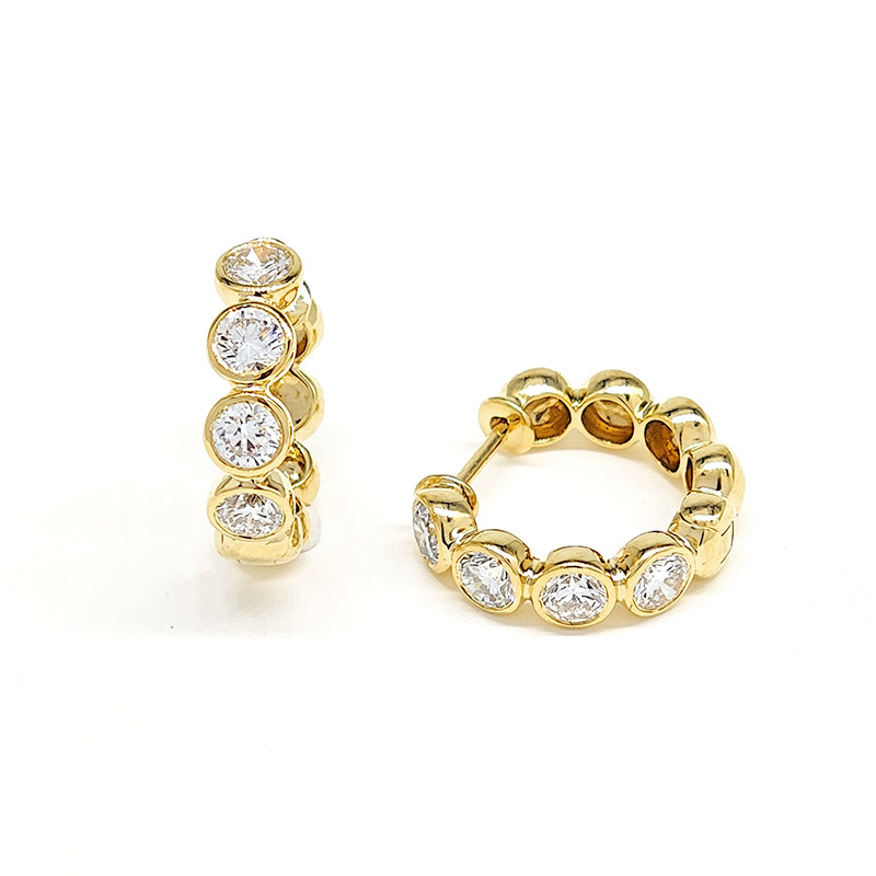 Bubble Bezel Set Lab Diamond Earrings