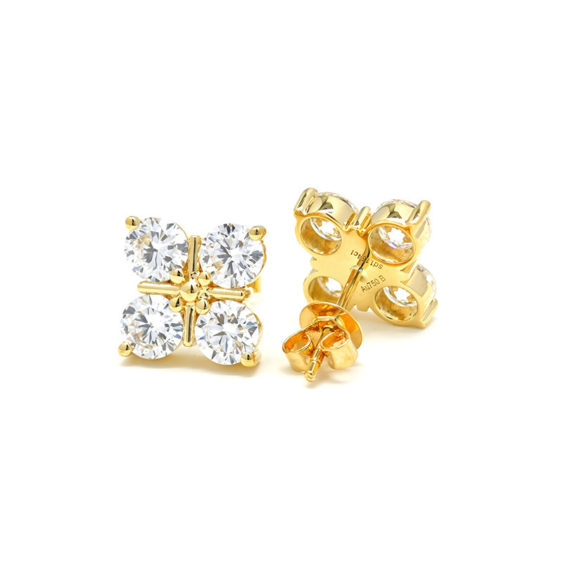 Lab Grown Diamond Stud Earrings in Yellow Gold