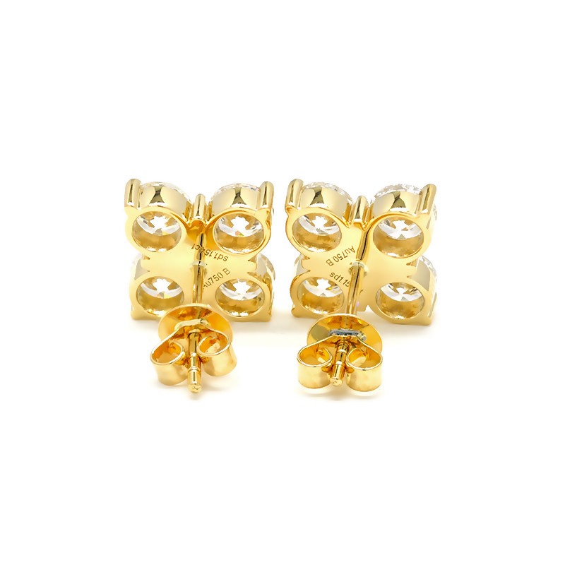 Elegant Floral Lab Grown Diamond Stud Earrings