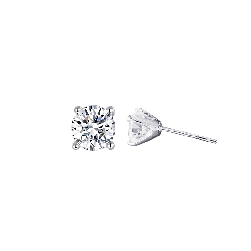 Timeless Classic 4 Prong Martini Solitaire Round Cut Lab Stones Stud Earrings