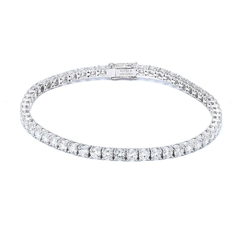 4 Prong Round Cut Dual Layer Open Gallery Tennis Bracelet