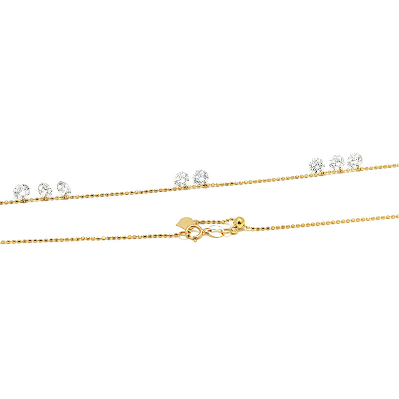 8 Pierced Man Made Diamonds Alternating Adjustable Necklace clasp close-up
