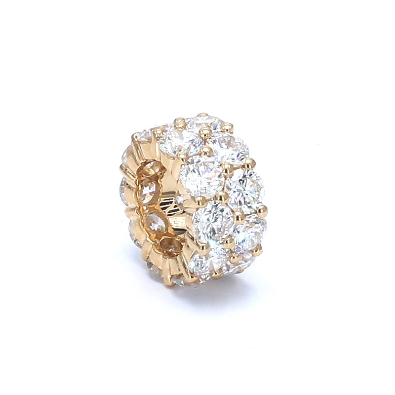 Ring Shaped Dual Row Side Stones Open Bottom Sett Lab Grown Diamond Pendant