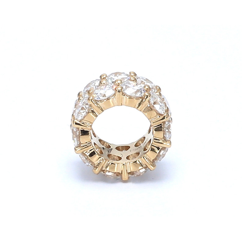 Ring Shaped Dual Row Side Stones Open Bottom Sett Lab Grown Diamond Pendant side view