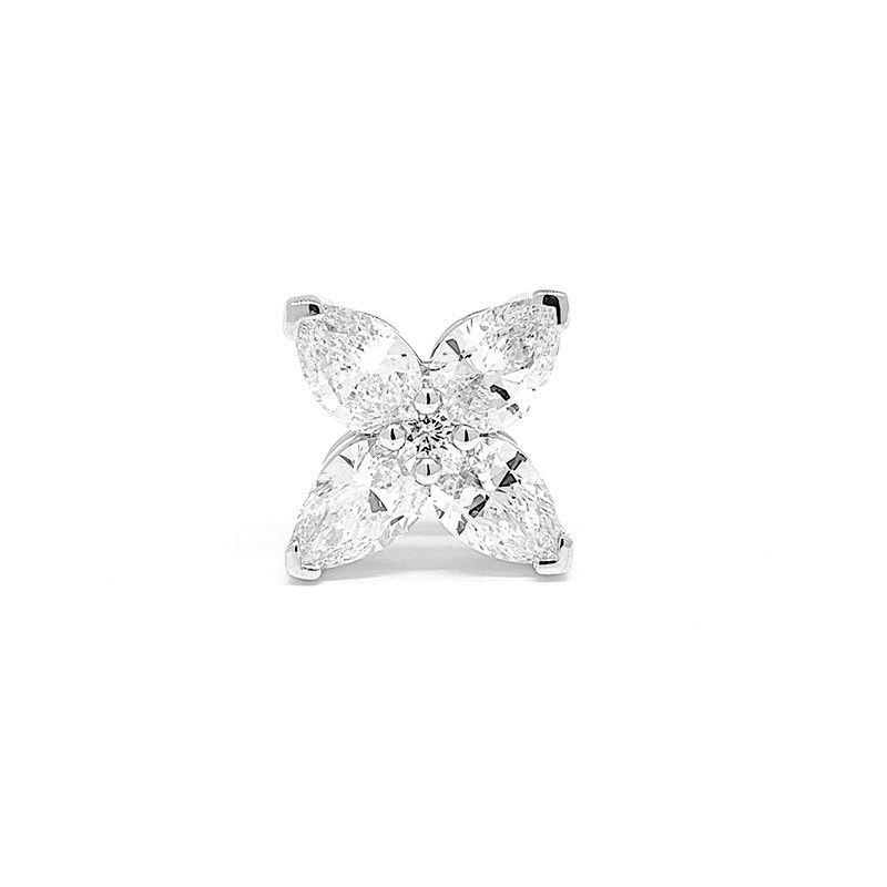 Pear Cut Four Petal Lab Diamond Pendant