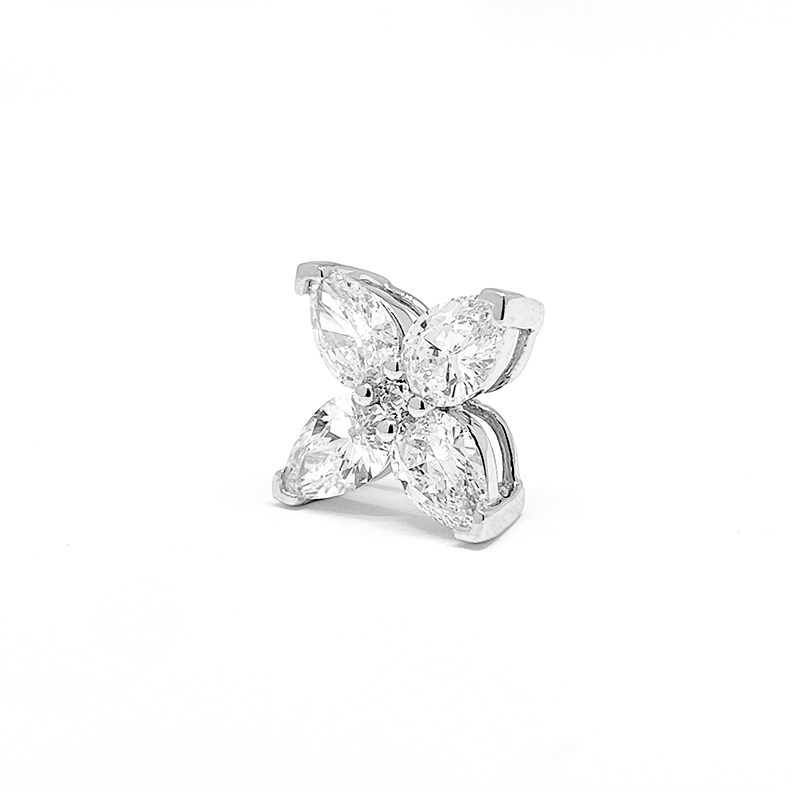 Luxe Pear Cut Four Petal Lab Grown Diamond Pendant