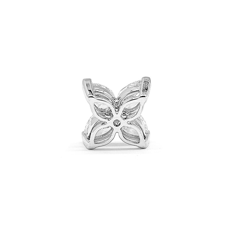 Pear Cut Four Petal Flower Lab Grown Diamond Pendant background