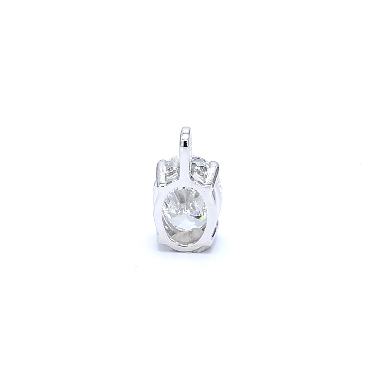 Dual Open Layer Gallery &amp; Open Bottom Set Solitaire Oval Cut Diamond Pendant back side