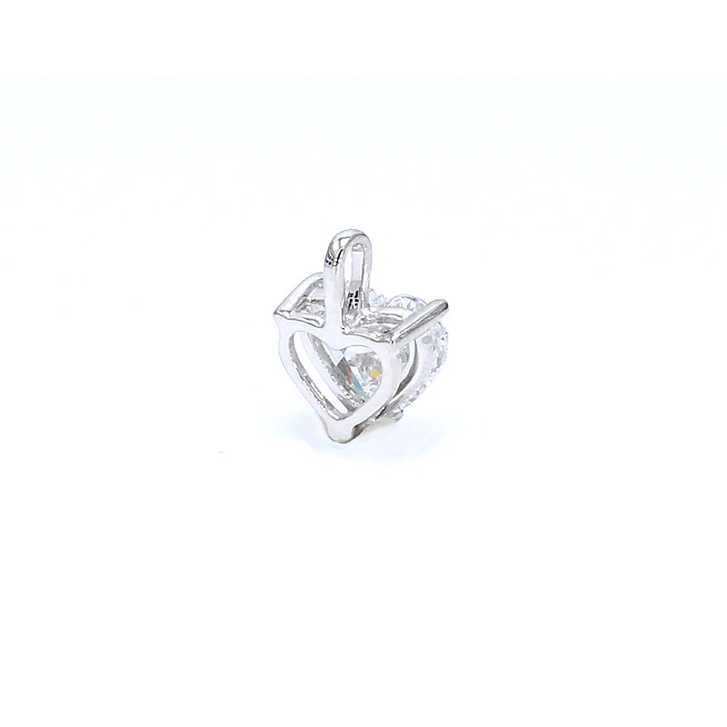 Classic 3 Prong Heart Cut Solitaire Ethical Cultivated Diamond Pendant backside view