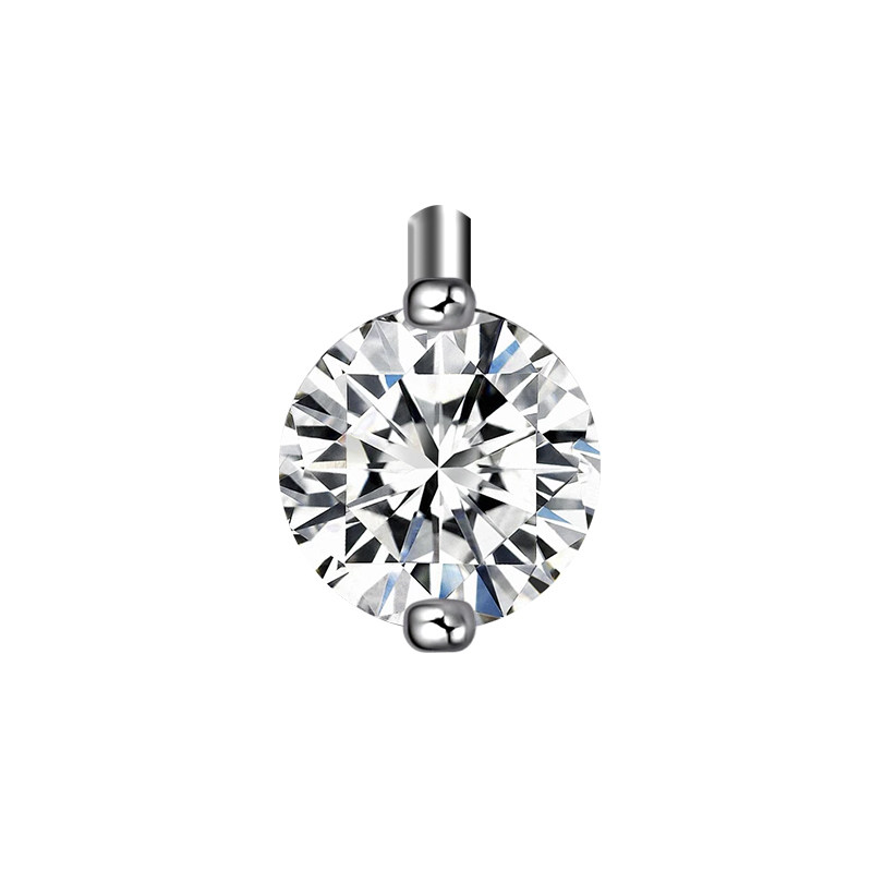 Minimalist 2 Prong Floating Set Round Cut Cultivated Diamond Pendant