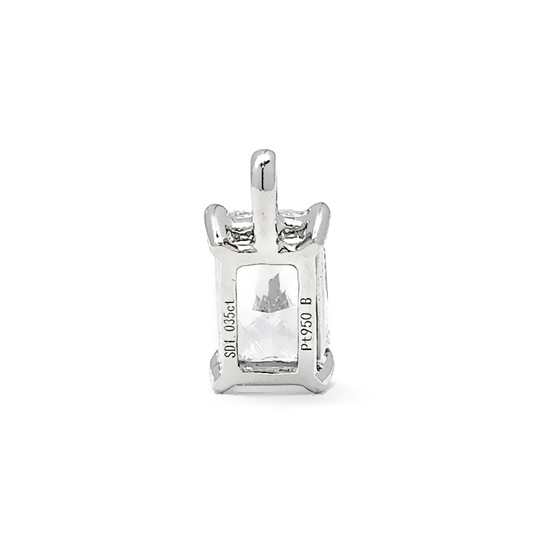 Brilliant Radiant Cut 4 Prong Solitaire Ethical Lab Created Diamond White Gold Pendant backside