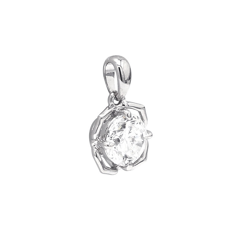 Minimalist Petal Solitaire Lab Diamond Pendant