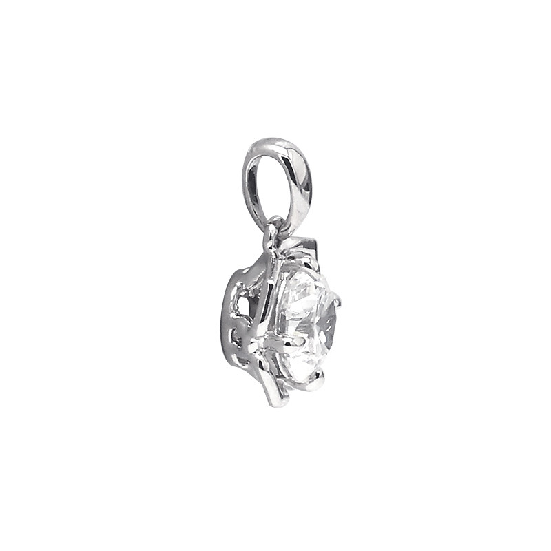 Openwork Petal Solitaire Lab Diamond Pendant