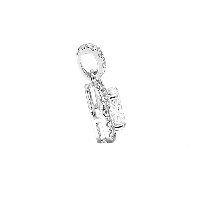 Luxe Oval Cut Halo Lab Diamond Pendant