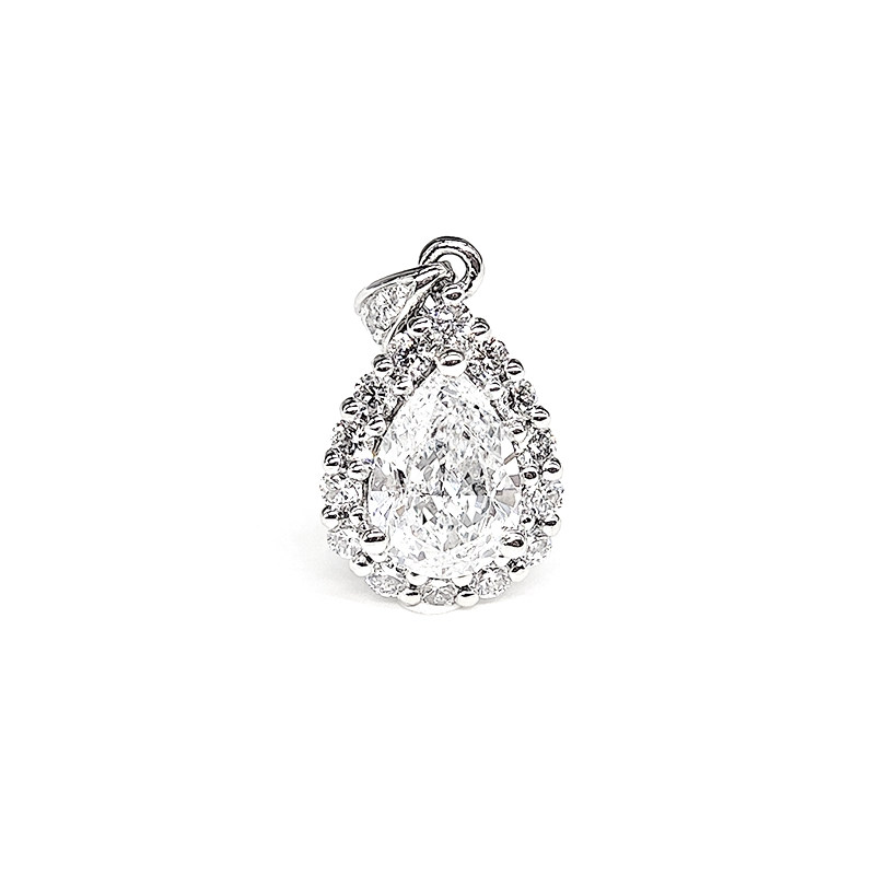 2.25 ct. tw. Pear Cut Halo Pendant